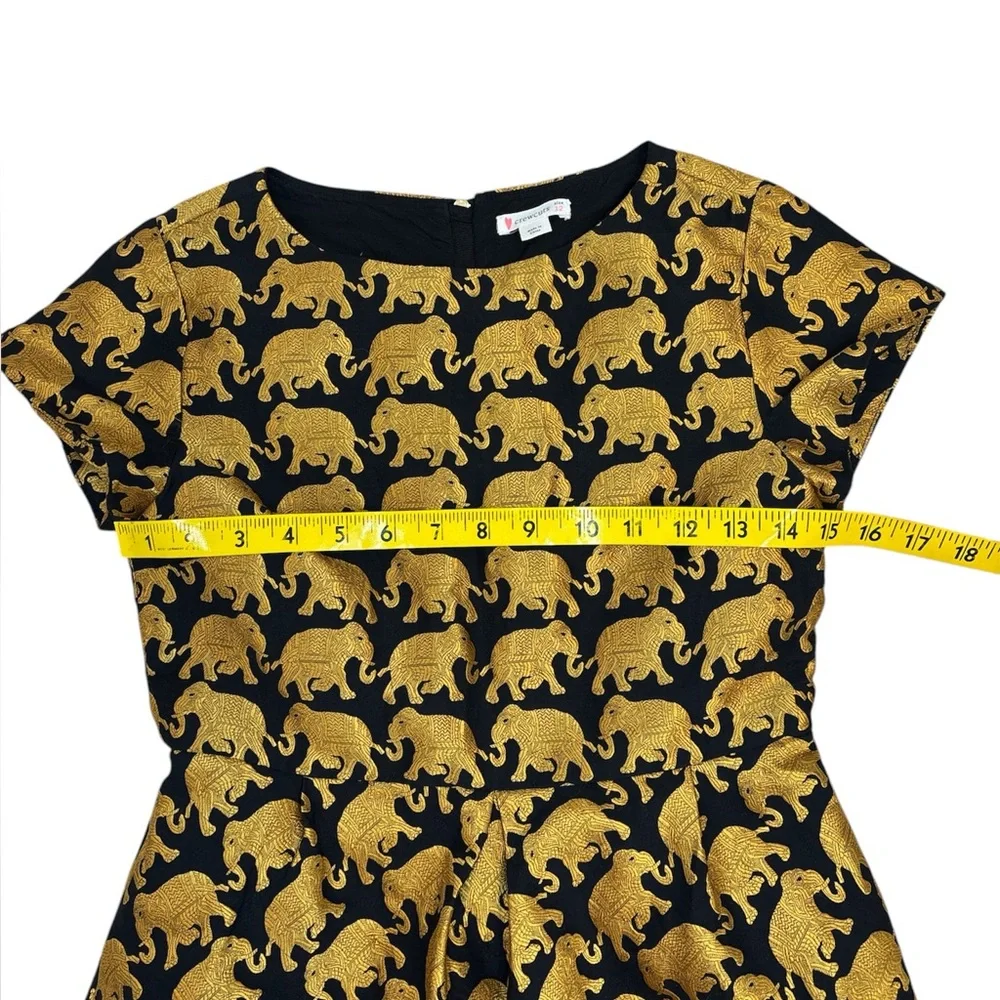 Crewcuts J. Crew Girl’s Size 12 Dress Elephants Gold Black Lined - Picture 4 of 9